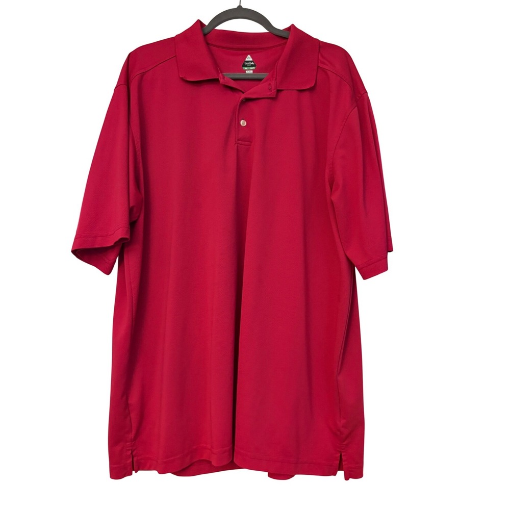 Bolle Golf B-Tech Mens XXL Red Short Sleeve Performance Polo Shirt 100% Poly